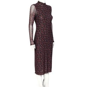 STAUD mushroom print rolled neck dress Small